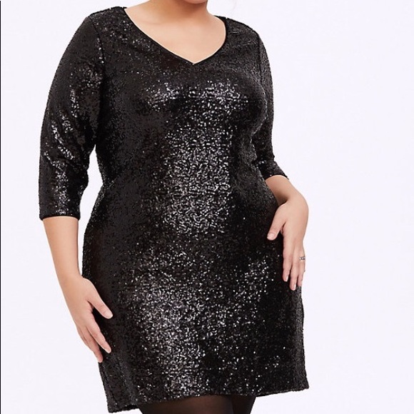 Torrid Black Sequin Shift Dress - Picture 1 of 7